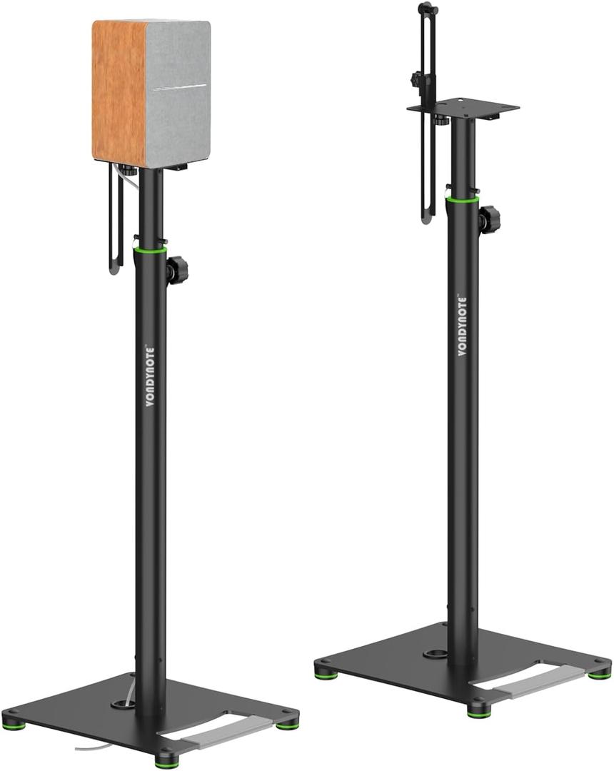 Vondynote Bookshelf Speaker Stands Pair Height Adjustable 31"-50" Floor Speaker Stands for Rear Surround Sound Speakers with Cable Management