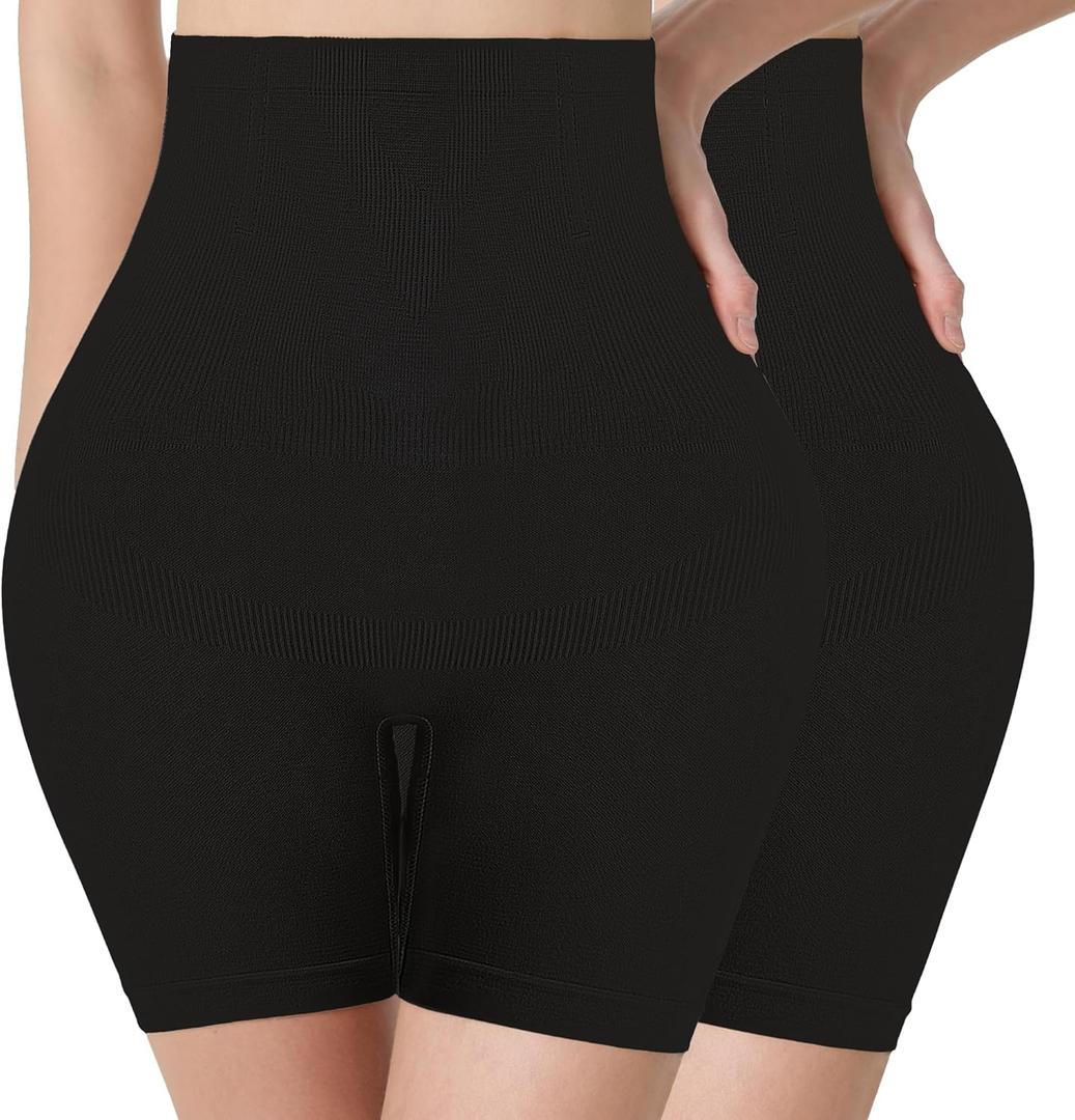 Corlap Shapewear for Women Tummy Control, High Waisted Body Shaper Shorts Under Dress Lifting Thigh Slimmer Shapewear (Black, S)