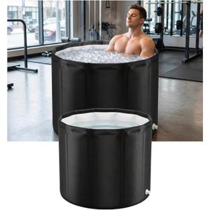 Portable Bathtub for Adults 31.5"x26" Foldable Ice Bath Tub for Shower Bathroom Collapsible Cold Plunge Bathtub