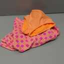 RuffleButts Baby/Toddler Girls Scalloped Long Sleeve Rash Guard 2-Piece UPF50+ Sun Protected Swimsuit (4T, Neon Sherbet Cane)