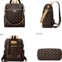 Makes Backpack Purse for Women PU Leather Travel Satchel Handbag Convertible Design Bag with Purse