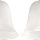 Giluta Bell Shaped Glass Shade, Alabaster Glass Shades Replacement for ceiling fan light wall light and pendant, Lipless with 1-5/8-inch Fitter Opening, 2 Pack
