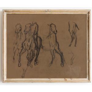 Kizbok Vintage Horse Wall Art Decor, Neutral Brown Tones Horses Sketch Canvas Prints Western Wall Decor Antique Equestrian Wal l Art Painting Vintage Southwestern A rt Pictures for Gallery Bedroom Bathroom Office Western Home Deco r(8" x 10"-UNFRAMED)
