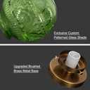 Green Globe Glass Semi Flush Mount Small Hall Ceiling Light, Modern Gold Lighting for Kitchen, Bedroom, Hallway, Porch