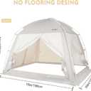 Queen Size Bed Tents Canopy Bed–Privacy Dream Tent for Cozy Indoor Sleeping, Light-Reducing, and Breathable, with 4 Doors Floor Tent Bed