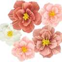 Pink Paper Flowers Artificial 3D Wall Décor Birthday Wedding Bridal Baby Shower Dark Light Pink Peach Beige White Tissue Crepe Flower Nursery Room Backdrop Centerpieces Girls Women Party Decorations