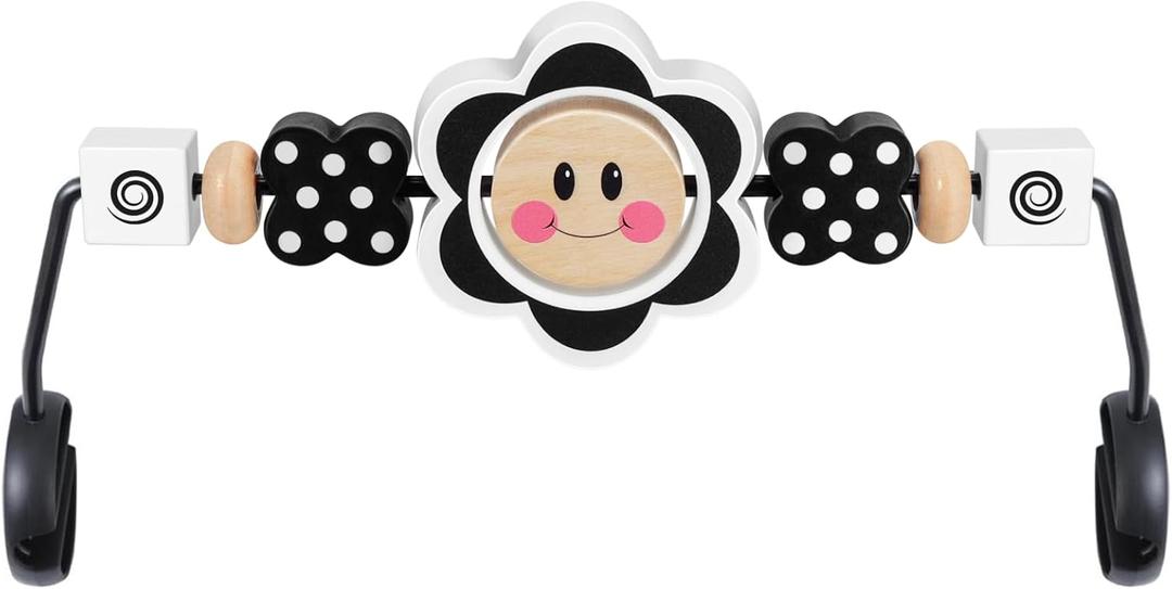 Baby Bjorn Bouncer Toy Bar, Toy for Baby Bouncer Soft & Bliss, Easy to Attach and Remove, Child-Friendly Materials, Exciting Design for Curious Babies, Black and White Flowers