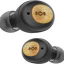 House of Marley True Wireless Champion Earbuds - Bluetooth 5.0 Earphones, Up to 28 Hours Battery Life with Quick Charge, Rechargeable Case, Eco Friendly Bamboo Design, Signature Black