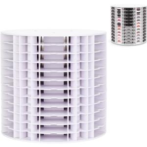 12.8'' Adjustable Ink Pad Storage Organizer Rack, 72 Grids Stamp Pad Spinning Organizer Holder for Mini Cube Caddy Ink Pads, Craft Stamp Pad Holder for Desktop