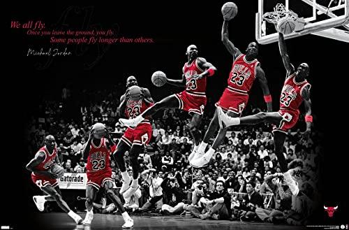 Trends International Michael Jordan - Fly Wall Poster, 22.375" x 34", Unframed Version