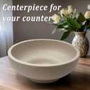 LIN CHUAN Large Decorative Bowl, Fruit Bowl for Kitchen Counter, Modern Resin Bowl for Home Decor, Key Holder for Entry Table, Sand Beige