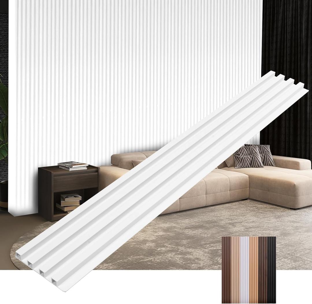 Wall Panels for Interior Wall Decor 16 Pack 48"x 6", WPC Matte White Accent 3D Wall Panels Decorative Covering Wainscoting Panels, Slat Wall Paneling for Bedroom, TV Wall Decor for Living Room Wall Panels for Interior Wall Decor 16 Pack 48"x 6", WPC Matte White Accent 3D Wall Panels Decorative Covering Wainscoting Panels, Slat Wall Paneling for Bedroom, TV Wall Decor for Living Room
