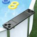 Pool Bar for Above Ground Pool-Pool Bar with 6 Cup Holders Exclusively for Above Ground Steel Wall Pool, 47.2×11.8" Poolside Bar Table, Portable Swim Up Bar, Patio, Pools for Backyard for Pool Party