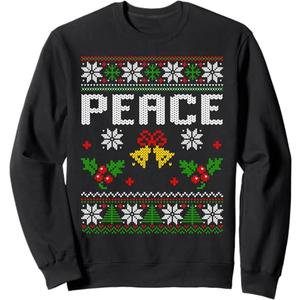 Peace I Come In Peace. Couple Matching Ugly Christmas Sweater Sweatshirt Size Large