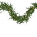 1PC 9FT Artificial Christmas Garland with Dragon Cypress, Festive Holiday Decor for TV Cabinet, Fireplace, Indoor & Outdoor, Handmade Christmas Garland