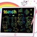 Hockvill LCD Writing Tablet for Kids 16 Inch, Toys for Girls Boys Drawing Pad for 3 4 5 6 7 Year Old Kids Toys, Easter Basket Stuffer for Kids, Toddler Doodle Board Travel Essentials - Pink