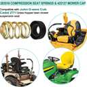 283516 Mower Compression Seat Spring & 422127 Mower Cap, Seat Spring Compatible with John D-eere Cub Cadet ZT1 Grass-Hopper Lawn Mower Suspension Seats, Seat Suspension Kit for Zero Turn Lawn Mower