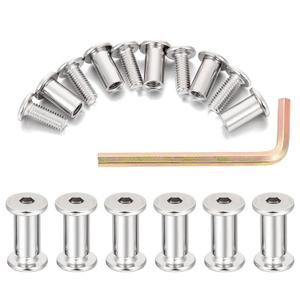 50 Sets Silver Hex Drive Nuts - M6x15mm Furniture Bolts Metal Bolt Kit for Tv Wall Mount Nuts, Leather Kit Binding Post Fit for Furniture