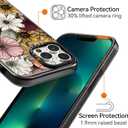 Compatible for iPhone 13 Pro Max Case Cute Aesthetic - Durable Shockproof 6.6 ft Drop Impact Phone Case Cover with Funny Fashion Sunflower 6.7" Black