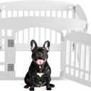 DUMOS Plastic Dog Playpen, 4 Panels 24 Inch Small Pet Fence Play Pen