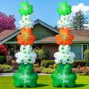 Fourluoo 2 Pcs 5.3ft St Patricks Day Inflatable Shamrock Outdoor Yard Decoration Blow up Shamrock Yard Decor with LED Lights Lucky Cheerful Green Clover for Irish Party Indoor Garden Lawn Porch Decor