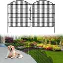 16 Panels Decorative Garden Fence with Lock, 33in (H) x 38.67ft (L) No Dig Dog Animal Barrier for Outdoor Yard, Rustproof Ground Stakes Metal Fencing for Yard, Patio, Flower Bed