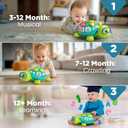 Educational Baby Toys 6-12 Month, Musical Crawling Turtle, Infant Toys for 6 7 8 9 10 Month Old Boy Girl, Christmas Bilingual Baby Gifts for 3-6-9-12 Months