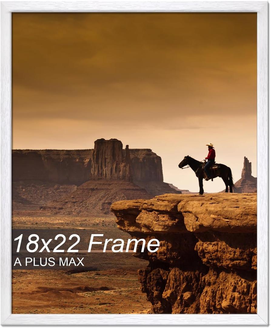 A PLUS MAX 18x22 Picture Frame White Light Weight Wall Mount