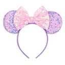 Mouse Ears Bow Headbands, Purple Rapunzel Inspired Minnie Ears, Princess headband Cosplay Costume for Women & Girls,One Size Fits All (Purple) (1 Count (Pack of 1))