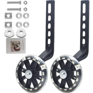 Gugou Flash Training Wheels for 12 14 16 18 20 Inch BikeBicycle Training Wheels for Single Speed Kids Bike (Black)