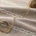 Brown Boho Blackout Curtains 96 Inches Long Linen Blend 2 Panels with Tassels and Cotton Embroidery, Farmhouse Vintage Rustic Rod Pocket Drapes for Living Room or Bedroom