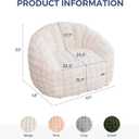 MAXYOYO Giant Bean Bag Chair for Adults, Stuffed Shell-Shaped Large Bean Bag Couch, Cozy Living Room Chair with Filler, Floor Sofa Lazy Sofa for Bedroom Living Room, Beige