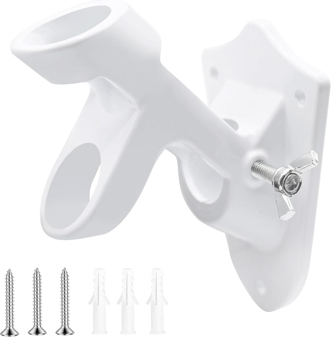 Flag Pole Holder for Outside House, 1" Flag Pole Mounting Bracket with Hardwares for House Wall Mount 2 Positions, Aluminum Rust Free