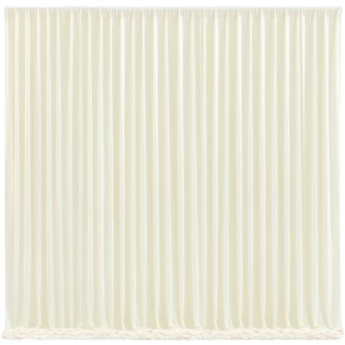 Wish Care Ivory Backdrop Curtains 4 Panels - Wrinkle-Free Polyester Photography Drapes for Wedding, Baby Shower, Birthday Party & More - 16 X10FT (Ivory)