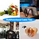 9pcs Silicone Cable Ties, 6-Inch Reusable Cable Zip Ties, Bendable Rubber Twist Ties, for Organizing, Bundling and Hooking (Black, 6in (9pcs))