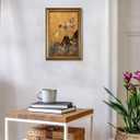 Chinoiserie Wall Art Gold Framed, Chinese Botanical Canvas Print 16x24 Inch