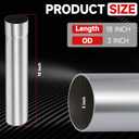A-KARCK Straight Exhaust Pipe 3" OD, Stainless Steel 18" Long Mandrel Exhaust Tube