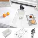 White Bar Sink Undermount-VASOYO 12x16 Inch Small Kitchen Sink Undermount Wet Bar Sinks White Quartz Single Bowl Deep Outdoor Rv Sinks Mini Basin with Bottom Grid
