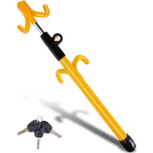 Tevlaphee Car Steering Wheel Lock Great Deterrent Adjustable Car Lock Steering Wheel Anti Theft Car Device for Vehicles, Trucks, Vans, SUVs (Yellow)