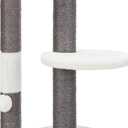 TRIXIE Pilar Cat Scratching Post 39.4 Inch - with Durable Sisal Rope (Gray) and Condo, Two Platforms, Top Platform with Backrest & Dangling Cat Toy - in Gray