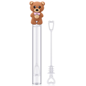108 PCS Bear Bubble Wands Bulk Mini Bubble Wands for Baby Shower Girls Baptism Bear Theme Party Supplies Summer Birthday Gift Toys Classroom Prizes with It's a Girl Stickers We Can Bearly Wait Cards
