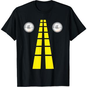 Deer Headlights With Road Markings Couples Costume Halloween T-Shirt. Size XL