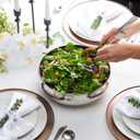 Salad Bowl and Serving Utensils - Hammered Detailing - Stainless Steel Mixing Bowls with Lids- Luxurious Serving Bowls (12" Hammered Salad Bowl)