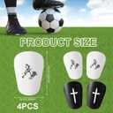 3 x Jesus Mini Anti-Slip Shin Guards - Small, Protective, Tiny Soccer Shin Pads - Miniature Football Gear for Men, Women & Youth (Black, White)