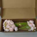 Floroom Ranunculus Artificial Flowers 18 Pcs Blush Faux Silk Mini Ranunculus Bulk Fake Wedding Filler Flowers for DIY Pink Bouquets, Centerpieces, Bridal Shower Decorations & Arrangements