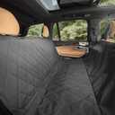 Premium Rear Car Seat Protector w/Hammock | Washable & Waterproof Back Seat Dog Cover for Car, Truck, & SUV | Nonslip, Tear Resistant Pet Seat Cover | Regular Black