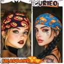 Urieo Halloween Headband Pumpkin Hair Bands Wide Festival Hair Accessories for Women