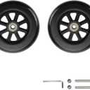 2 Pcs 5 Inch Replacement Wheels for Rollator Walker Wheelchairs Walker Wheels Replacement Drive Rollator Wheels Parts(Black)
