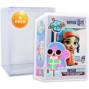 8-Pack Hard Acrylic Funko Pop Protector Display Case (4"), Stackable Display Case, Crystal Clear, 2.5mm Thick, Made in USA by Gary Plastic Packaging