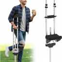 Adjustable Knee Support Crutch, No-Slip Kneepad & Ergonomic Handle, Lightweight Aluminum Mobility Aid for Broken Ankle, Foot Surgery Recovery (Large)